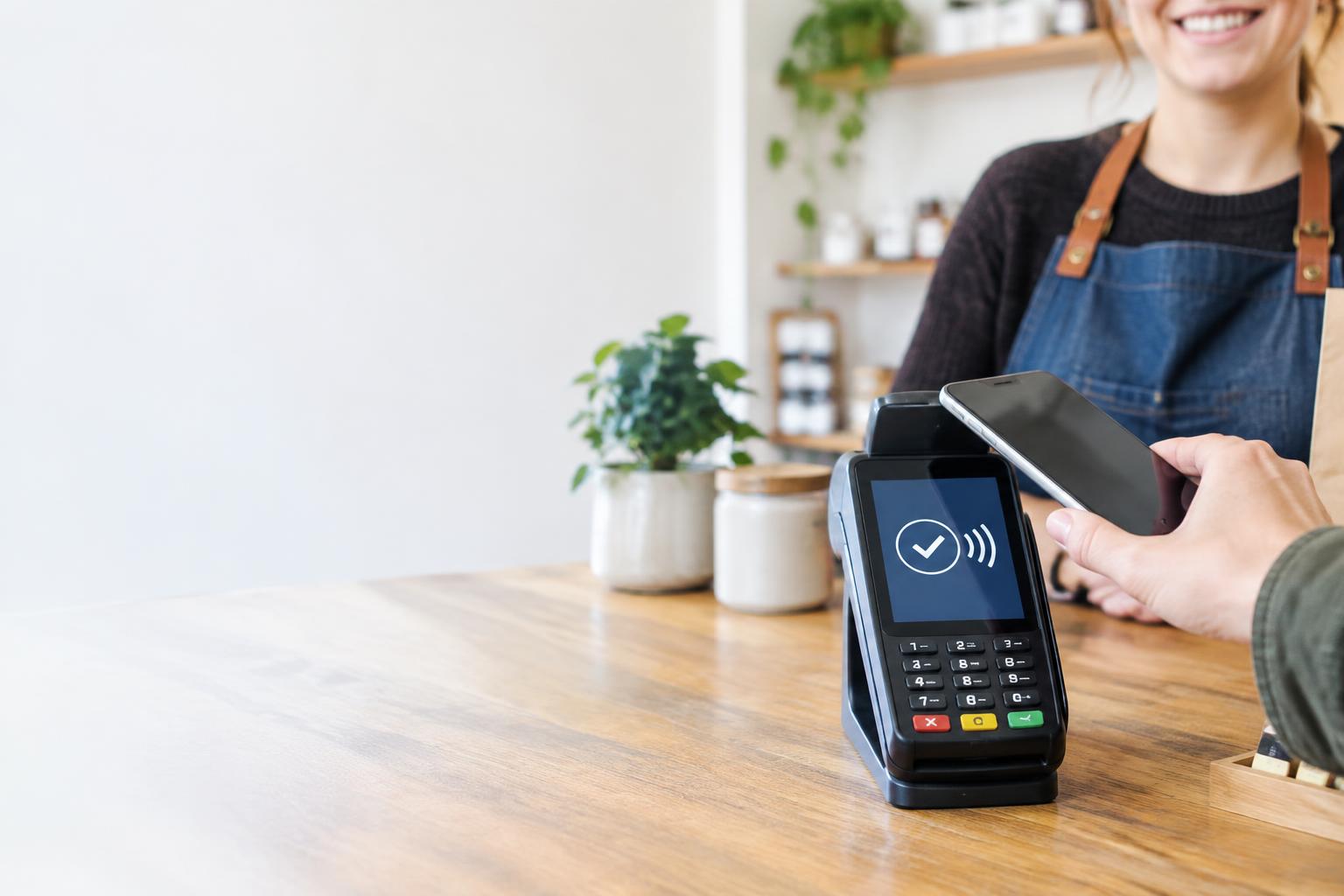 Contactless payment at an independent retail counter